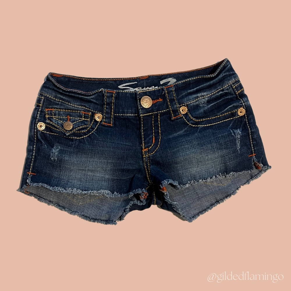 Seven7 Jeans Frayed Hem Jean Shorts